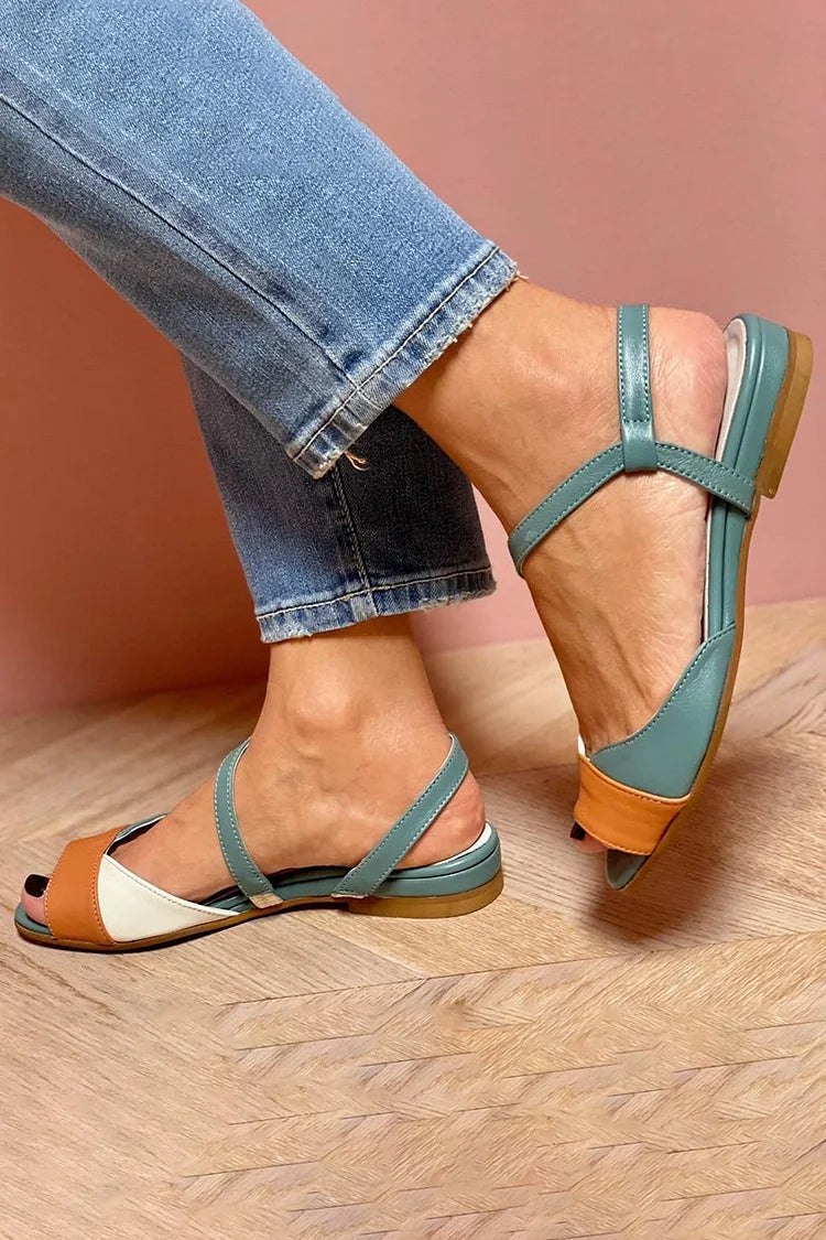 GENEVE | Elegante Tricolour Open-Toe Sandalen voor een Verfijnde Look