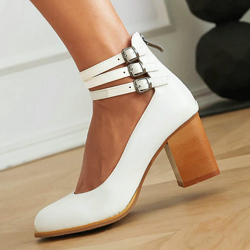 Caa™ | Elegante, soepele sandalen met enkelband en chunky hak voor een verfijnde uitstraling