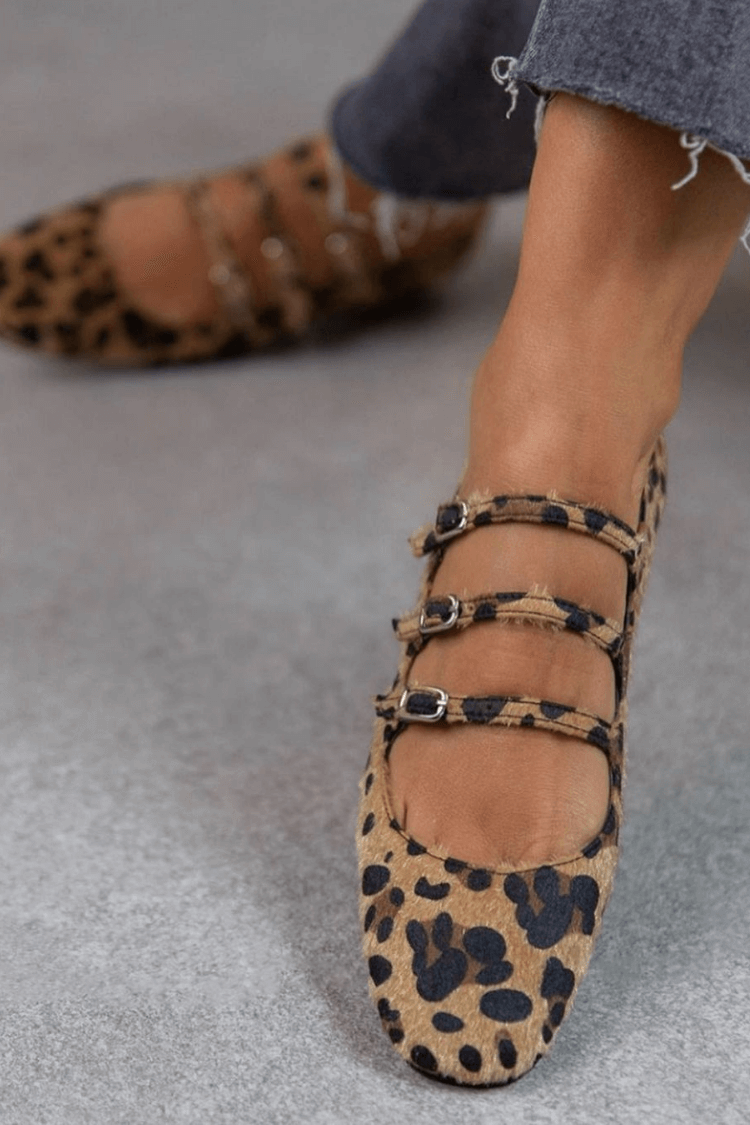 LEOPARDINA | Elegante ballerina's met dierenprint banden voor een onweerstaanbare stijl