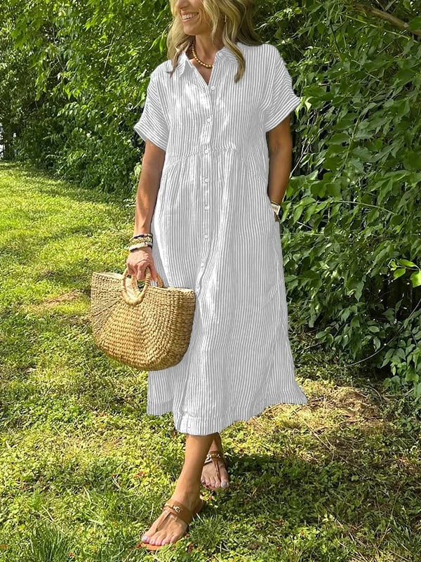 Angela | Gestreepte Maxi-Jurk