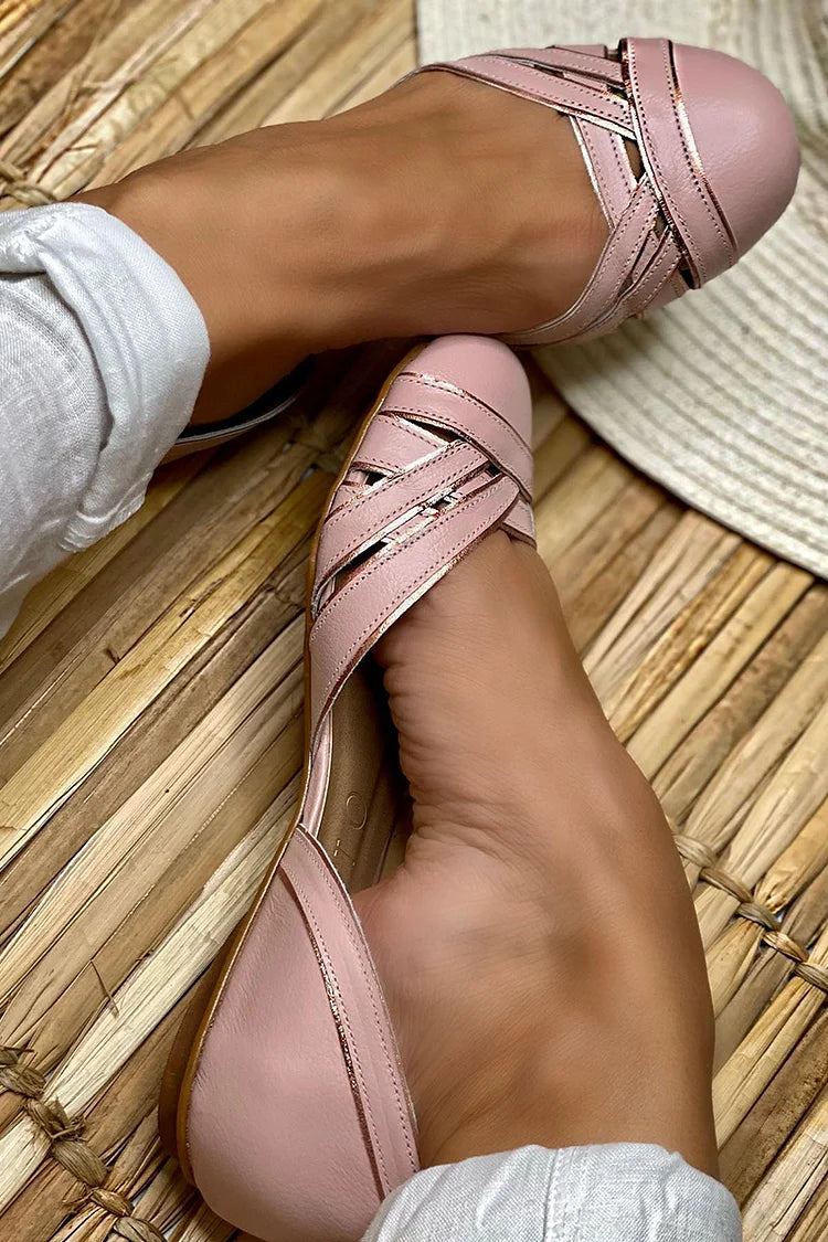 EMILIA | Elegante Gevlochten Ballerina's met Zijkantopening