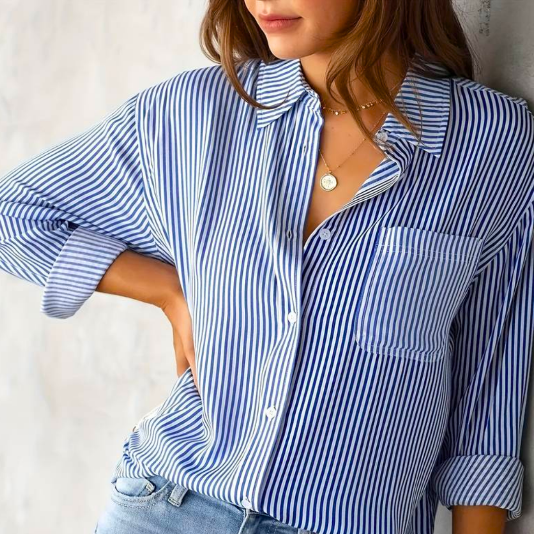 Langarmige gestreepte blouse
