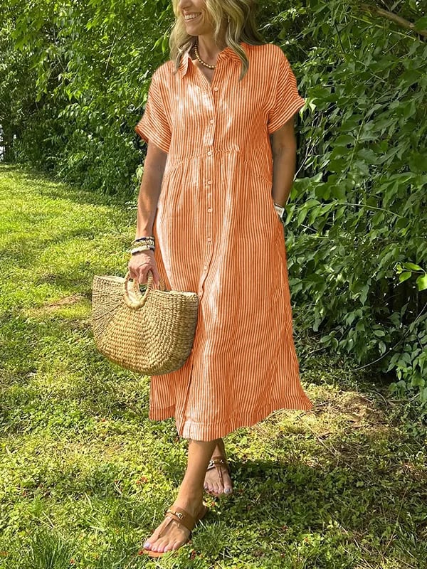 Angela | Gestreepte Maxi-Jurk