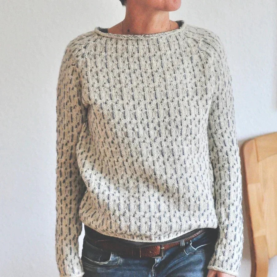 Victoria | Elegante Grijze Trui met Bootneck