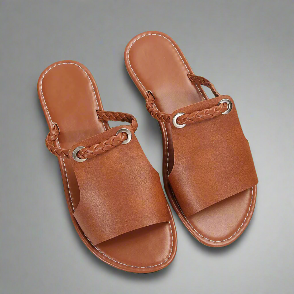 Katelina | Handgemaakte platte sandalen