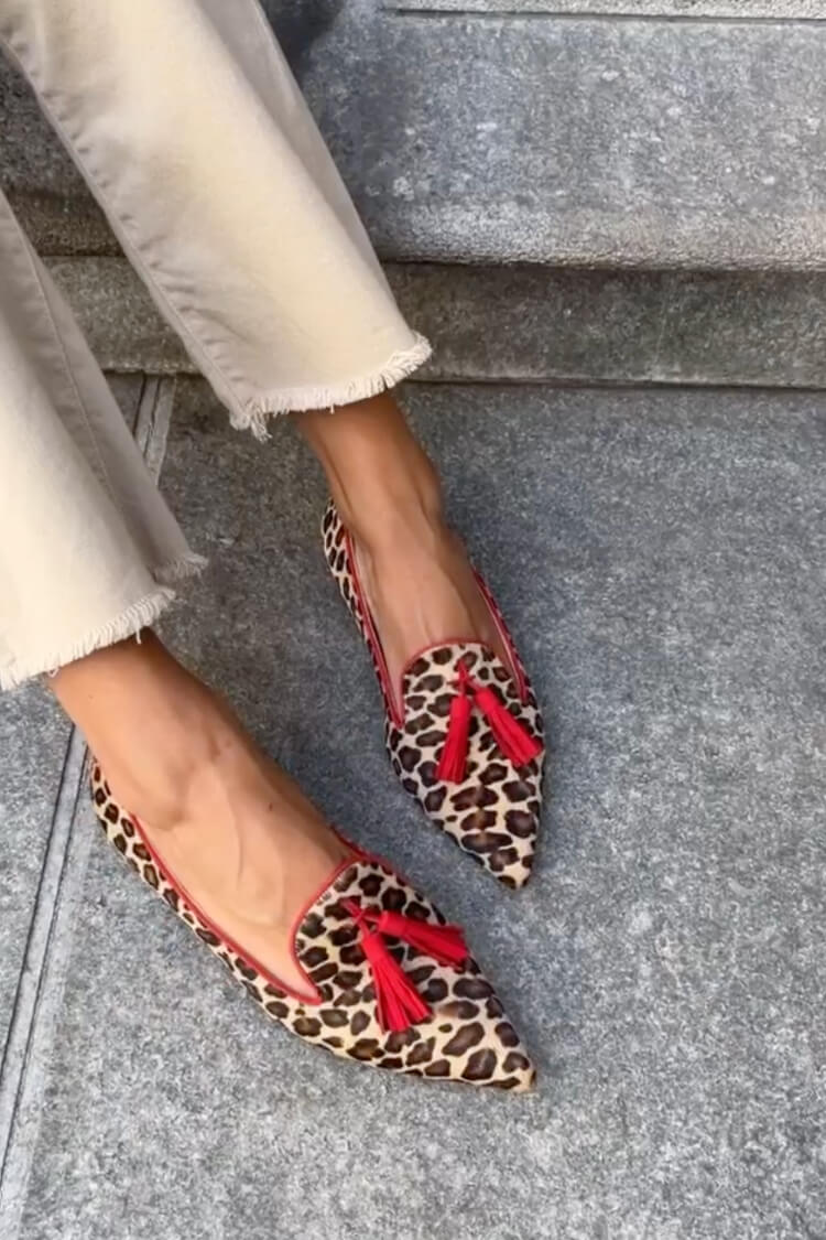 SAVINA | Elegante puntige loafers met franjes voor een verfijnde uitstraling