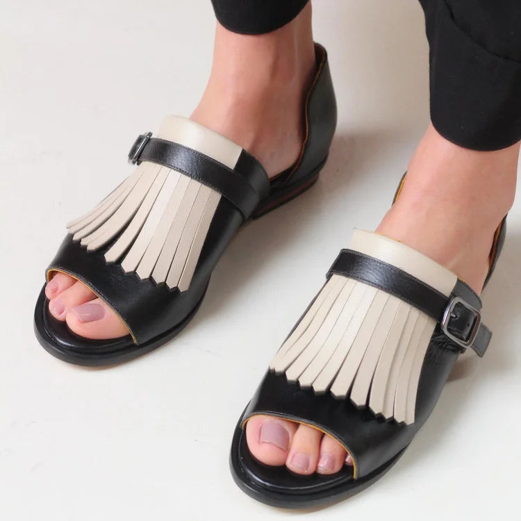 LUCREZIA | Elegante Platform Sandalen met Trendy Franje