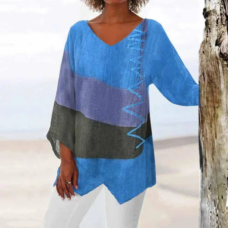 Lichte zomerblouse met kleurrijke print