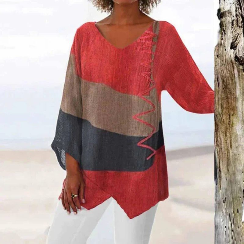 Lichte zomerblouse met kleurrijke print