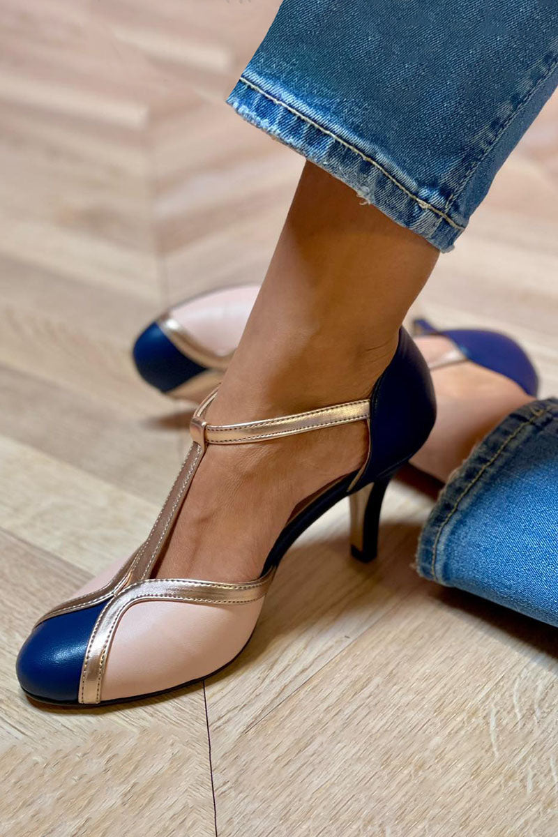 Laya™ | Elegante court schoenen met T-band, ronde neus, kleurrijk en extreem comfortabel