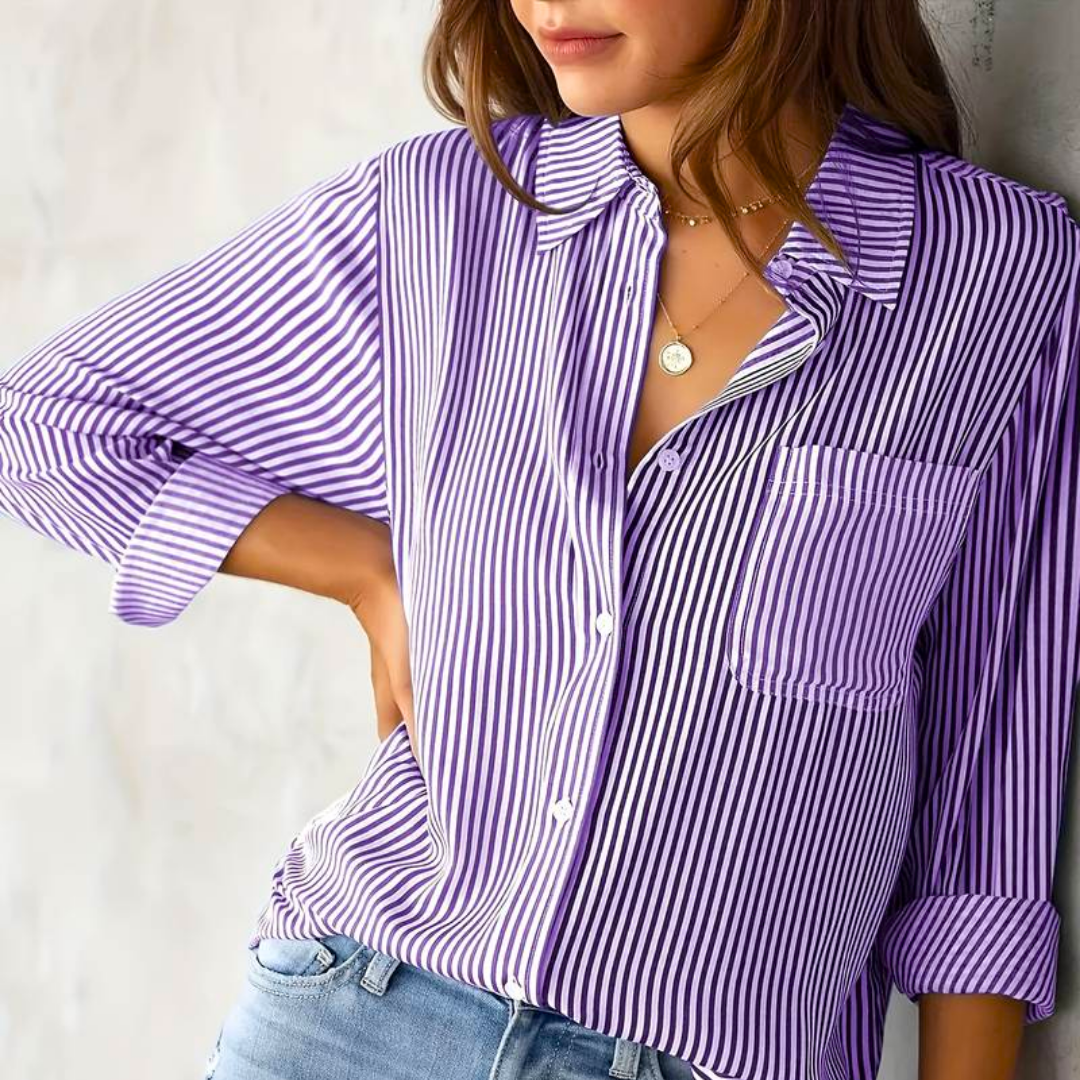Langarmige gestreepte blouse