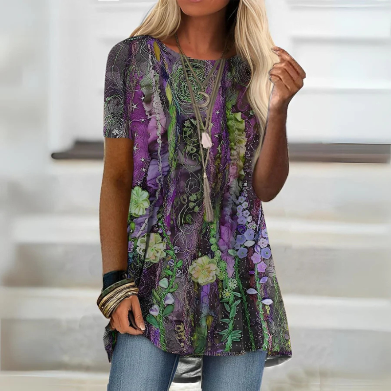 Comfortabele multikleurige blouse