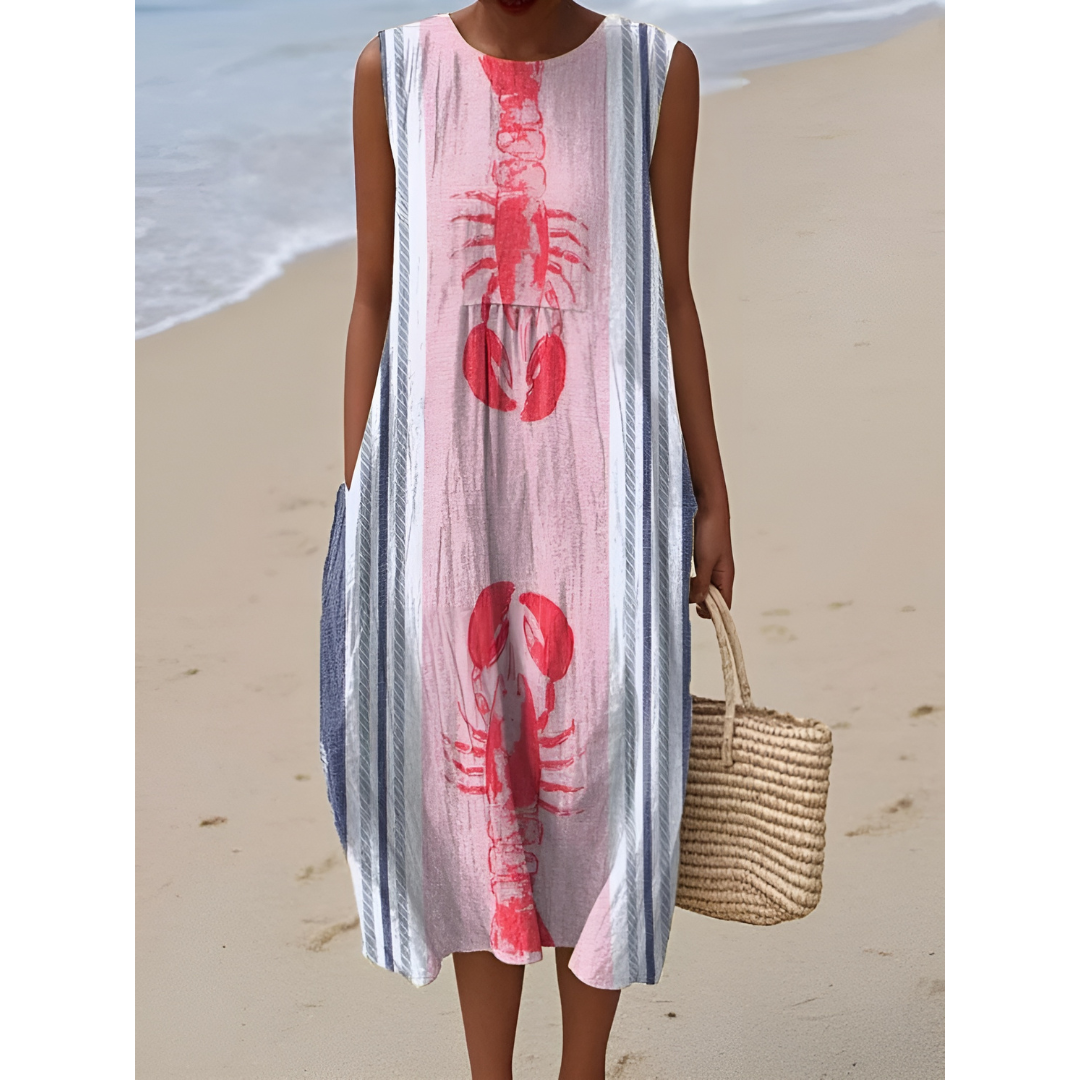 Lorena – Coastal Catch Mouwloze Jurk