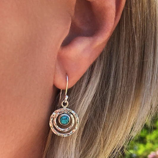 Boho Saturnus Oorbellen met Turquoise