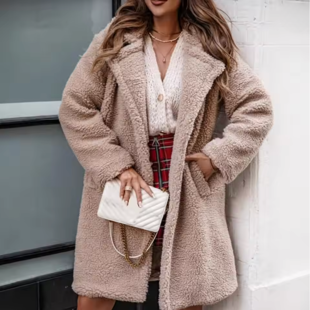 Caroline | Damesjas met lange mouwen en kraag