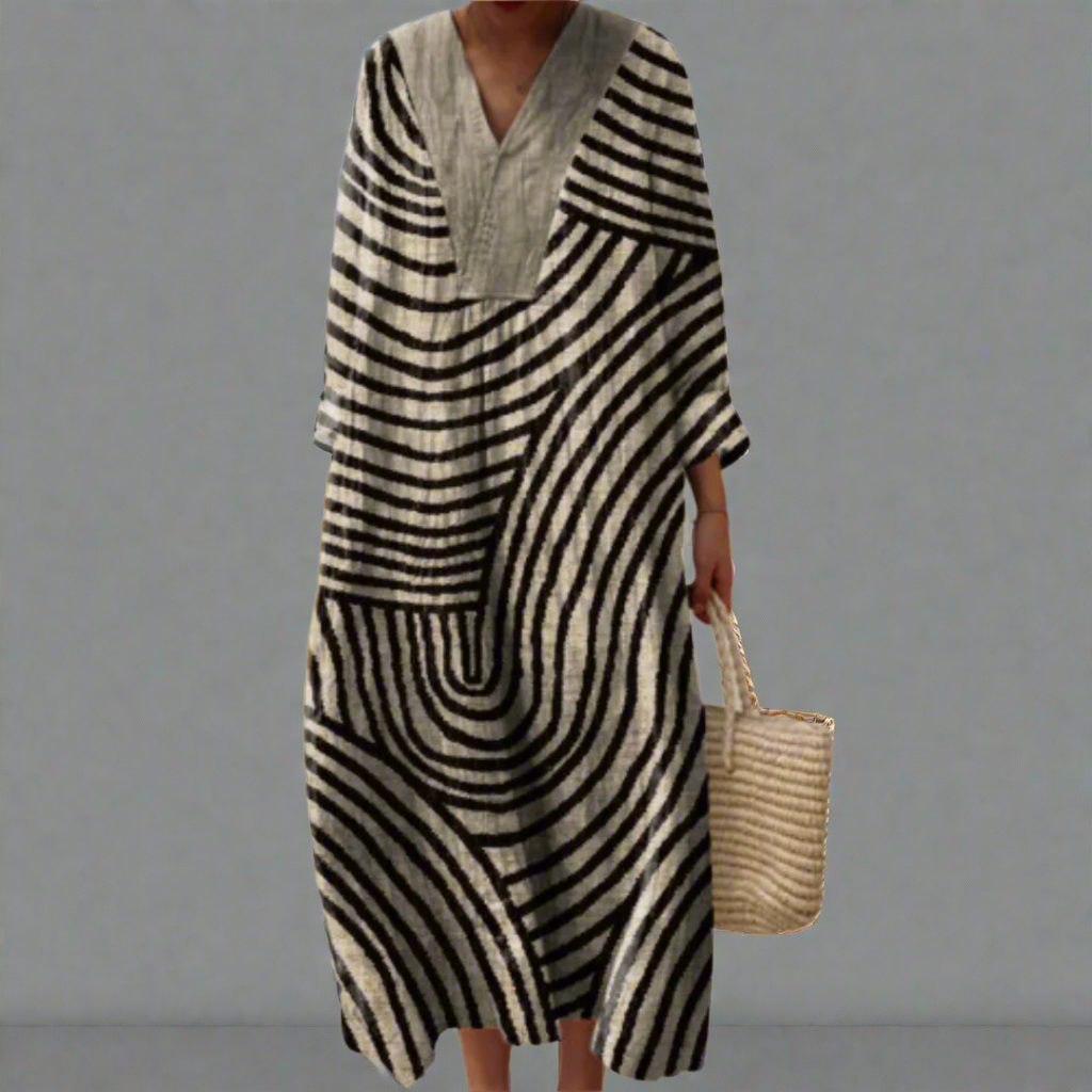 Irene | Monochrome Labyrint Maxi Jurk