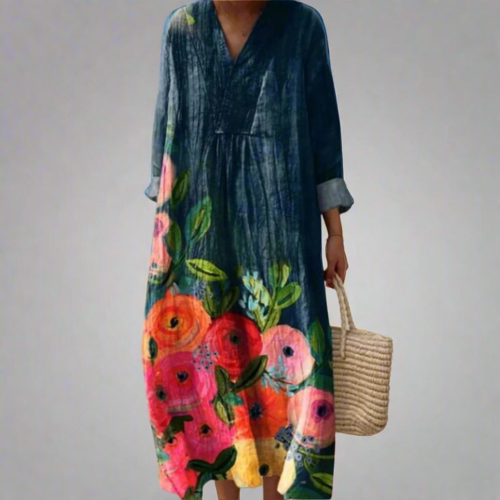 Poppy | Bloemen Katoen Maxi-jurk