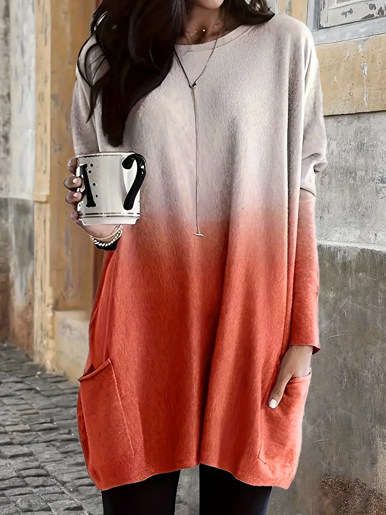 Isolde | Elegante Gradient Lange Mouwen Top
