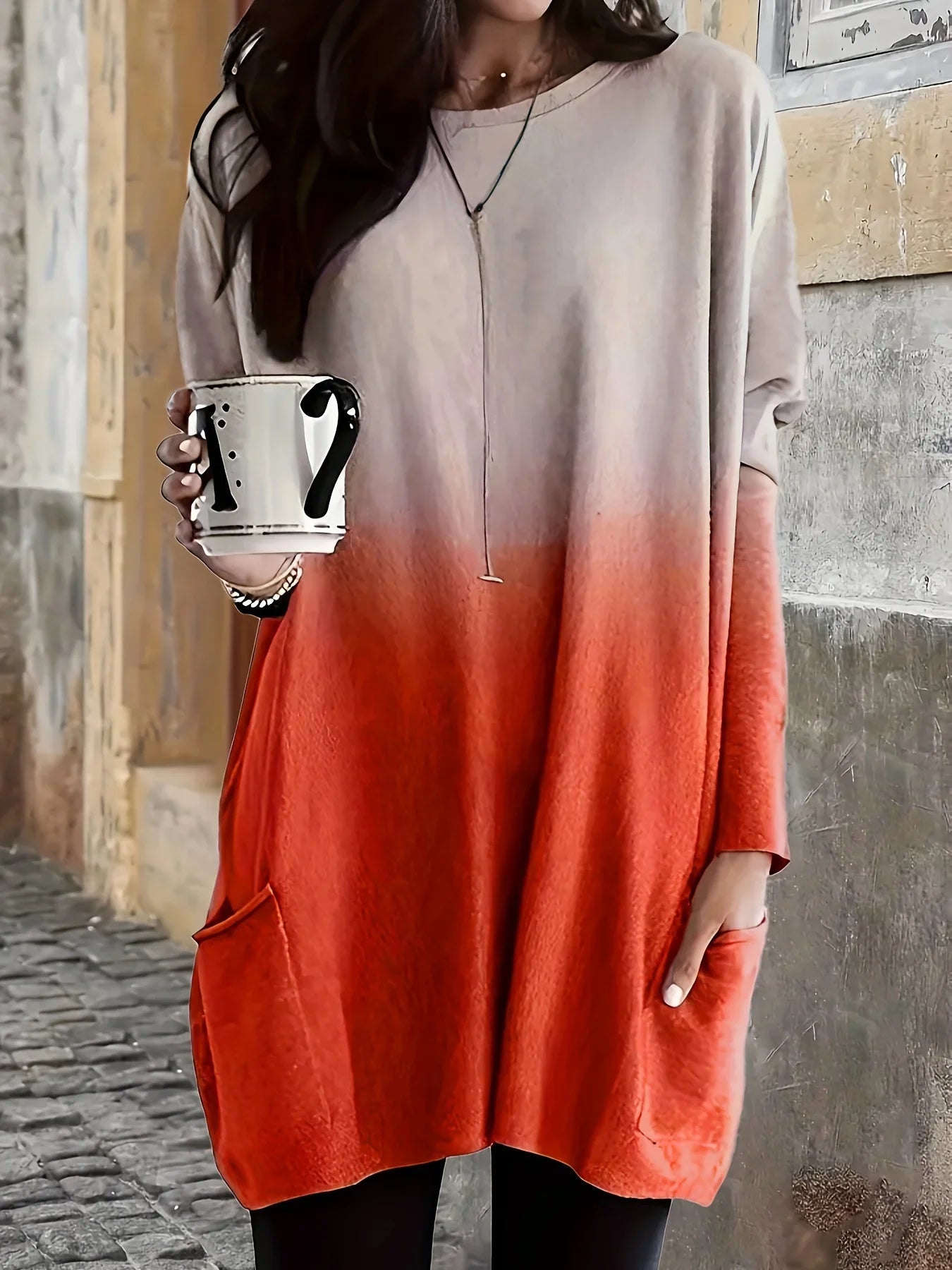 Isolde | Elegante Gradient Lange Mouwen Top