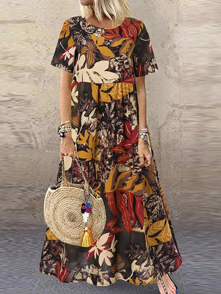 Suzie | Elegante maxi-jurk met speelse print