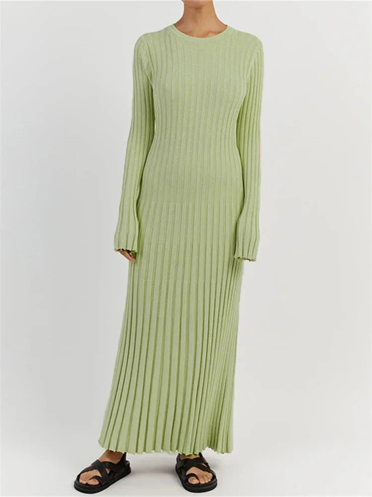 Caroline | Geribbelde Maxi Jurk