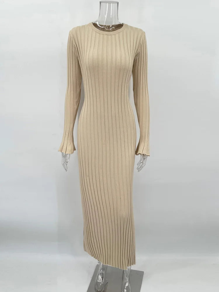 Caroline | Geribbelde Maxi Jurk