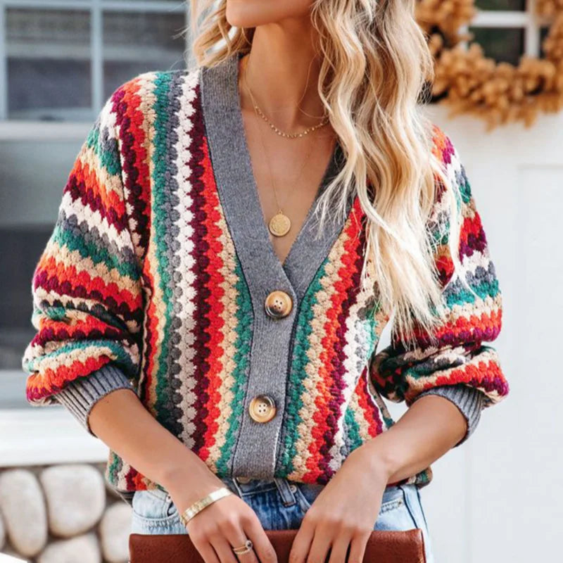Amalia | Retro veelkleurig vest
