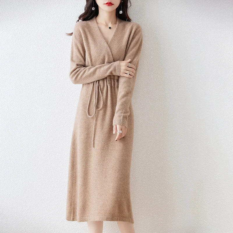 Ivanna | Premium Winter V-hals Jurk