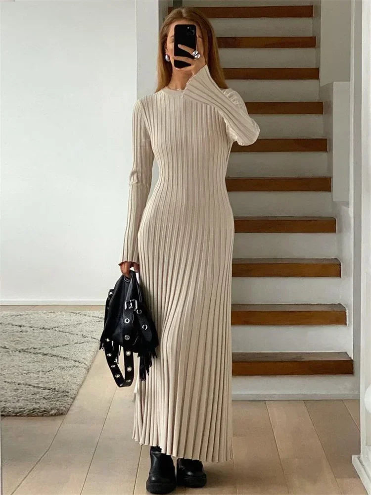 Caroline | Geribbelde Maxi Jurk
