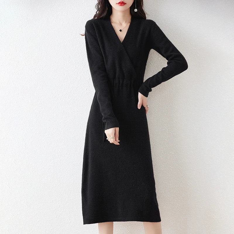 Ivanna | Premium Winter V-hals Jurk