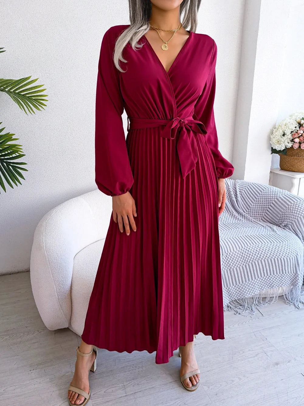 Marisol | Stijlvolle Geplooide Maxi-jurk