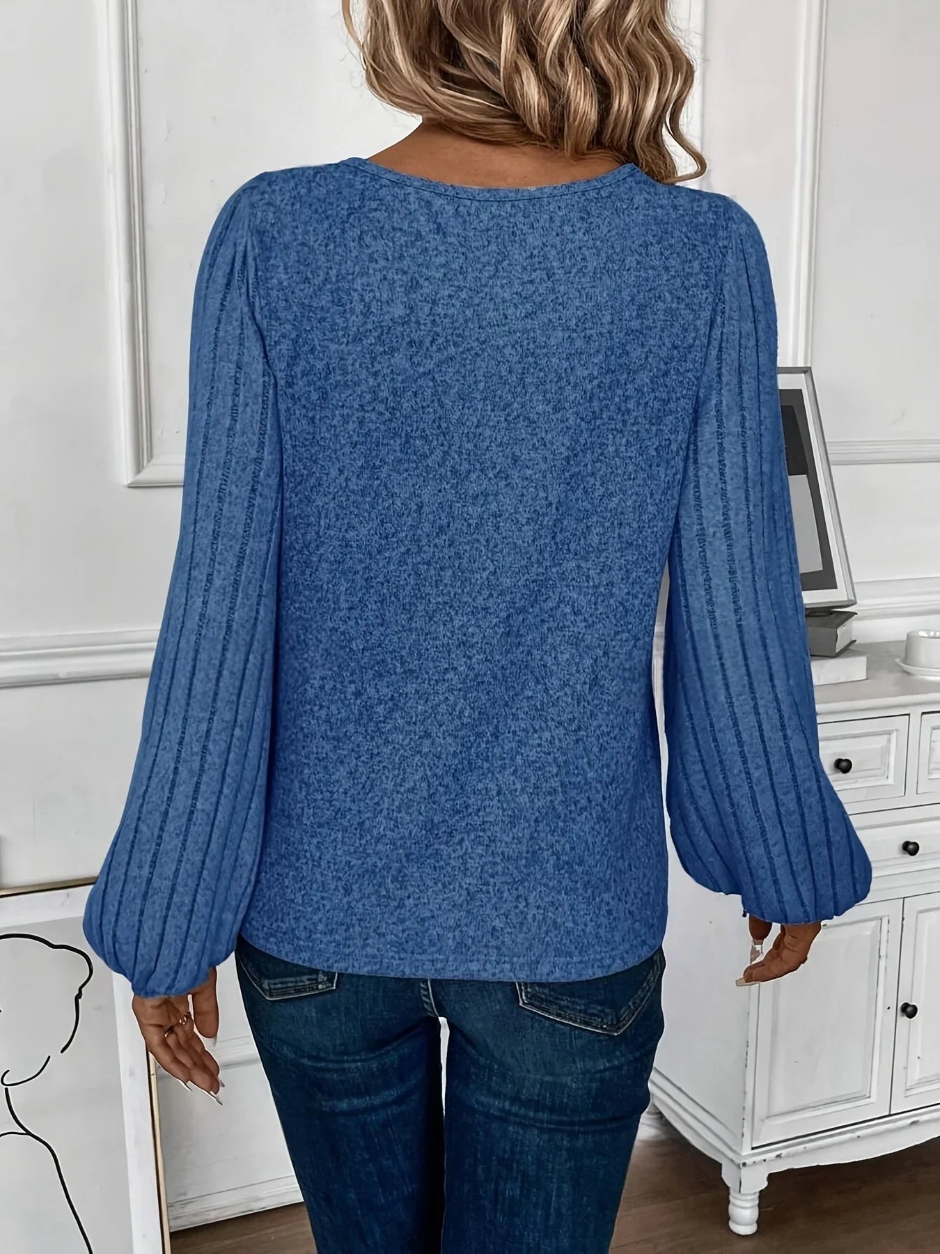 Peyton | Top met Geribbelde Mouwen