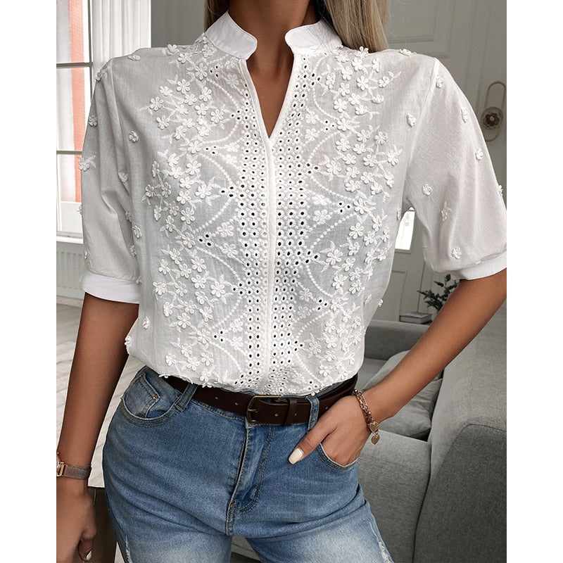 Blouse met puffmouwen