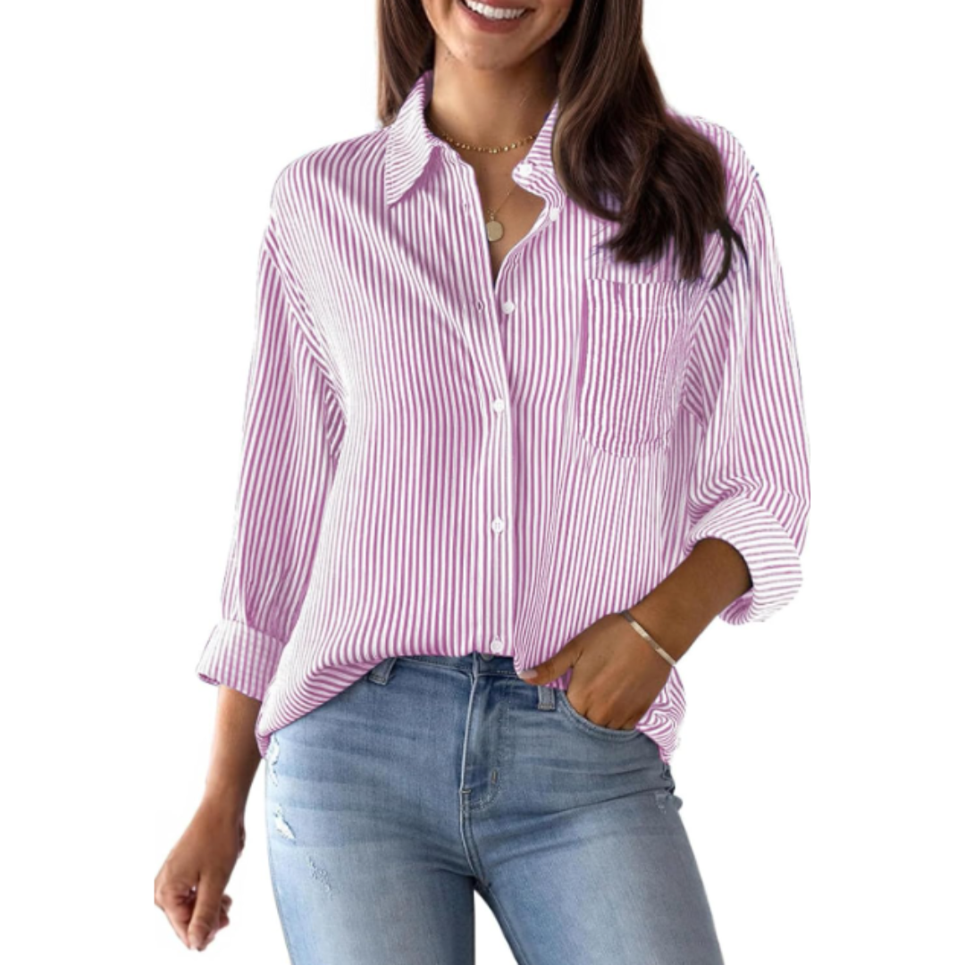 Langarmige gestreepte blouse