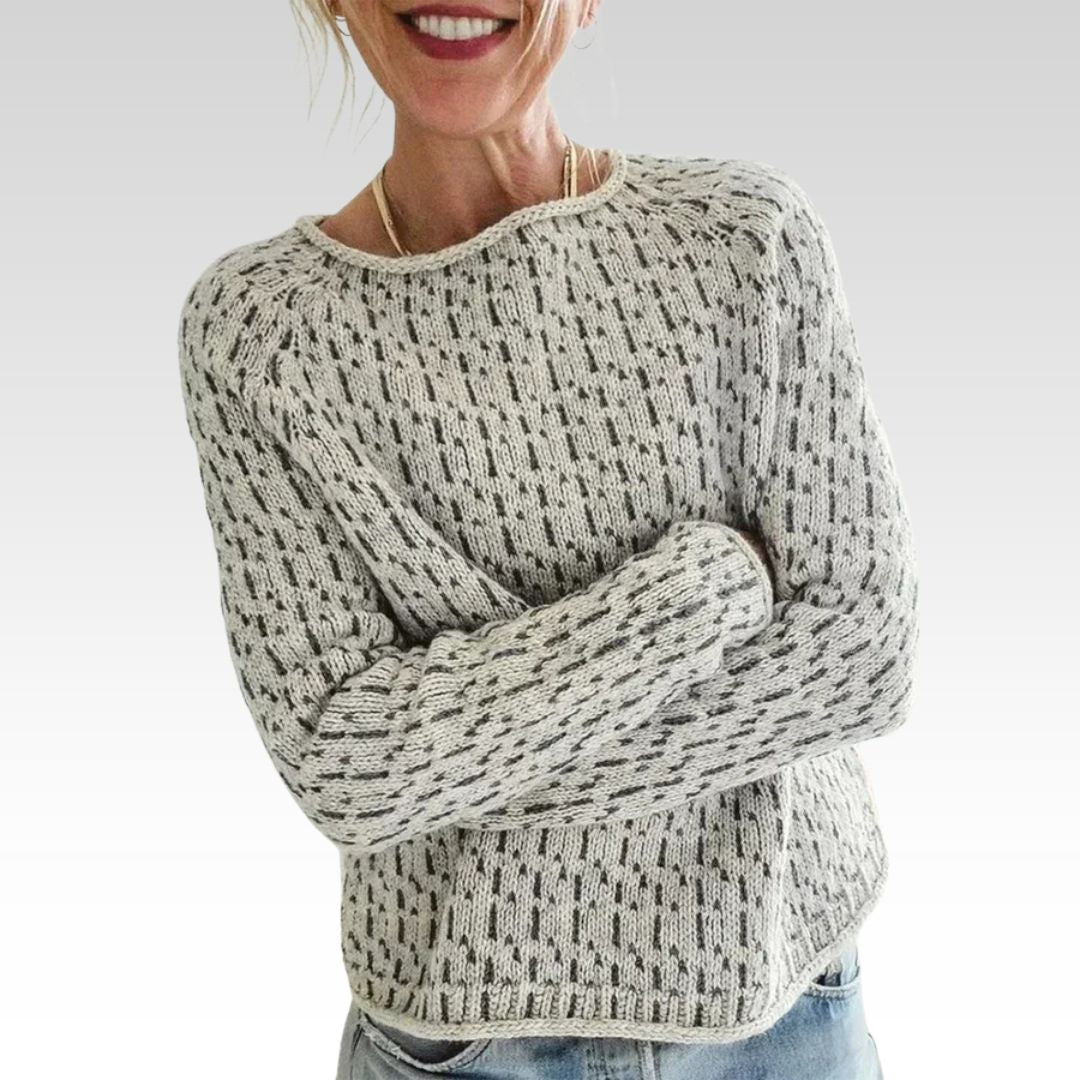 Victoria | Elegante Grijze Trui met Bootneck