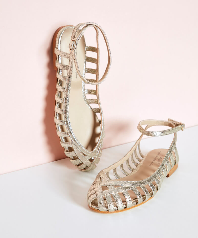 GIADA | Elegante geweven ballerina met enkelbandje voor een verfijnde stijl