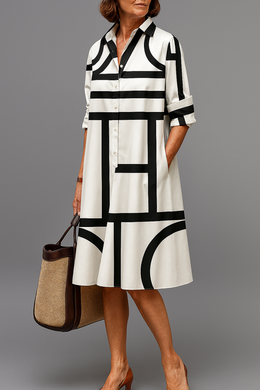 Brigitte | Luxe Midi Jurk voor een Moeiteloze Elegant