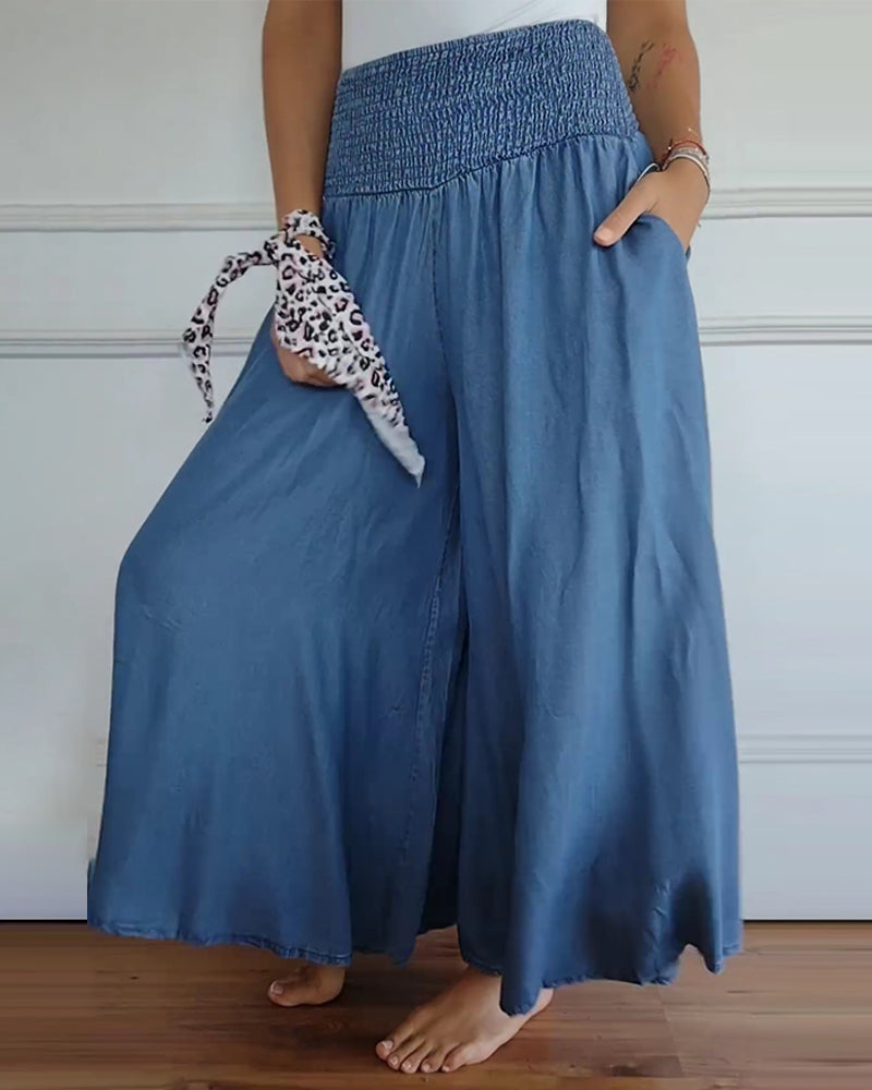 Elizabeth - Elegante Hoge Taille Wijde Pantalon