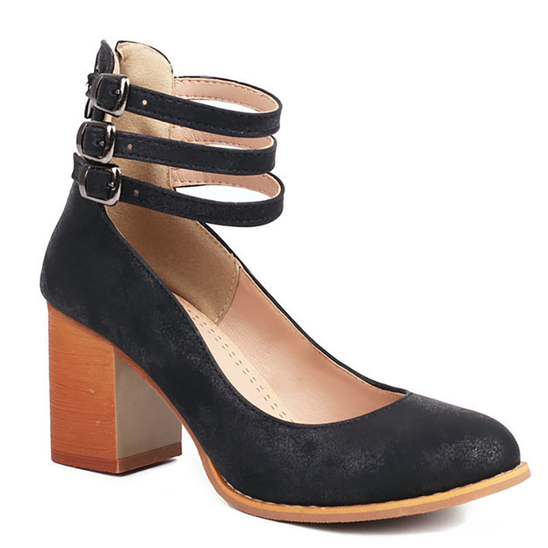 Caa™ | Elegante, soepele sandalen met enkelband en chunky hak voor een verfijnde uitstraling