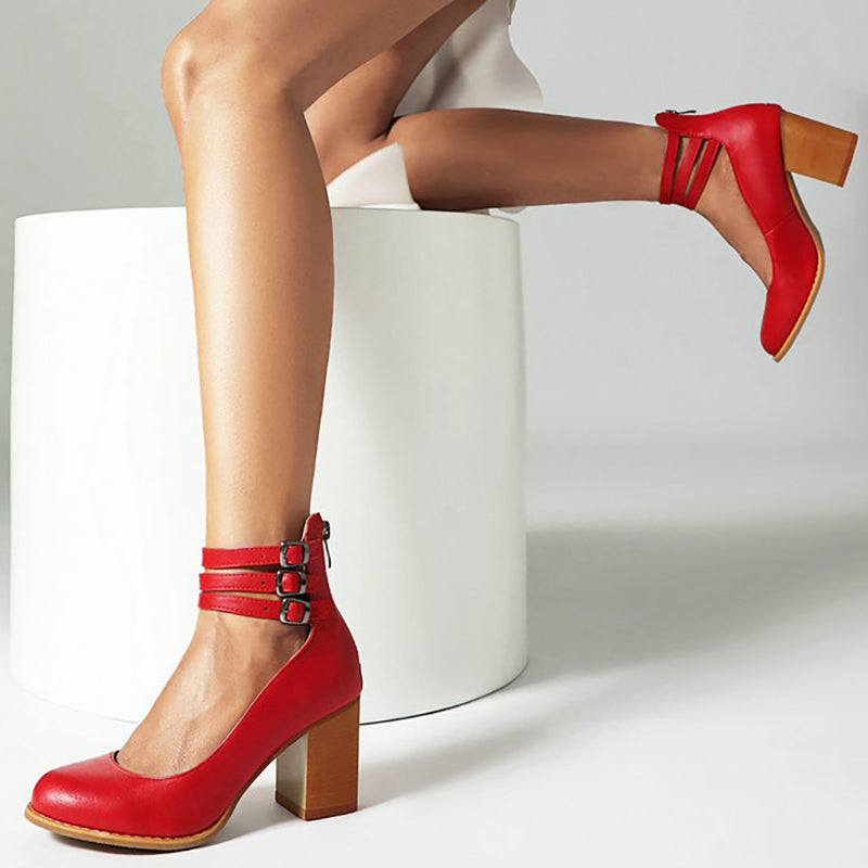 Caa™ | Elegante, soepele sandalen met enkelband en chunky hak voor een verfijnde uitstraling