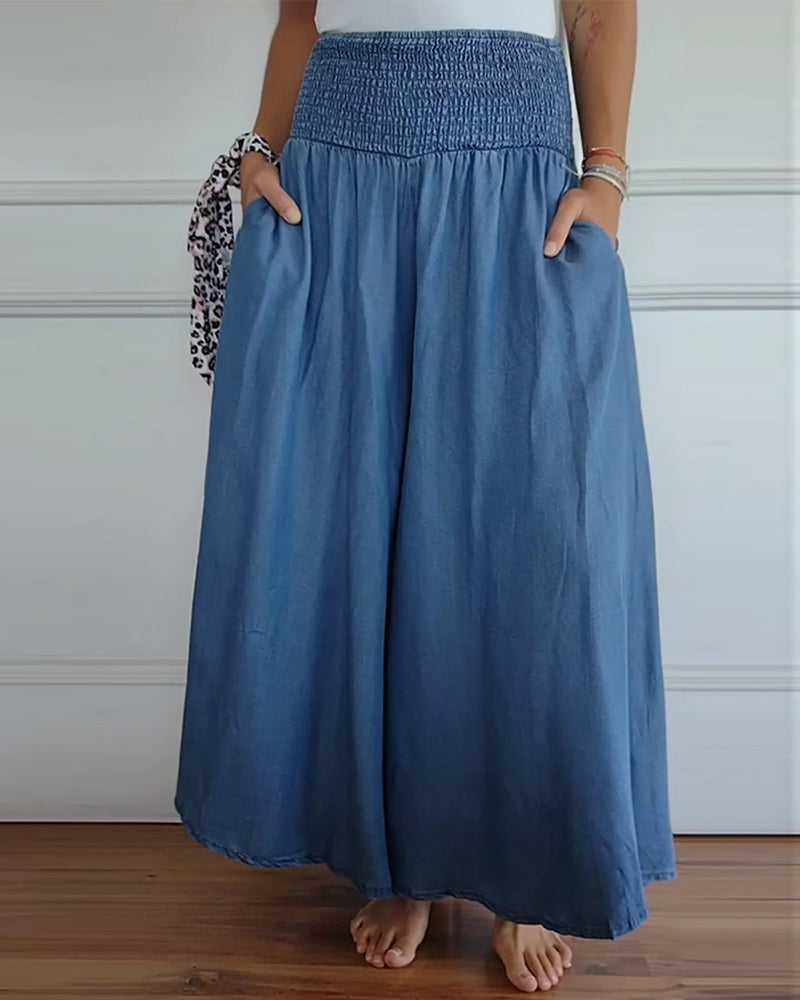 Elizabeth - Elegante Hoge Taille Wijde Pantalon