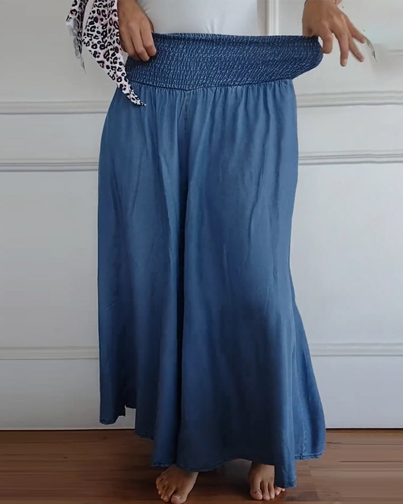 Elizabeth - Elegante Hoge Taille Wijde Pantalon