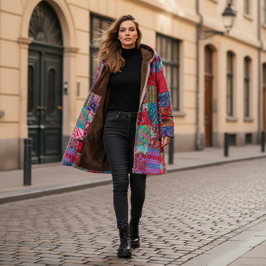 Emma | Lichte gestreepte capuchonjas