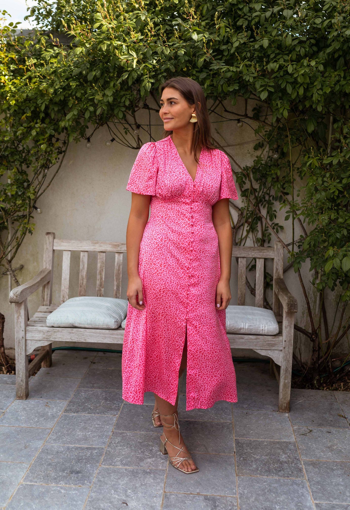 Rosanna™ | Het Leopard Midi-jurk