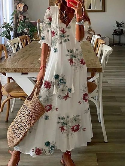 Luna | Zorgeloze Boho Jurk met Flatterende Pasvorm