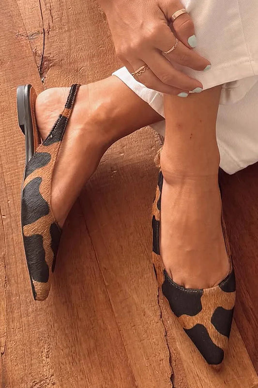 LEONORA | Elegante Puntige Slingback met Dierenprint voor een Unieke Stijl