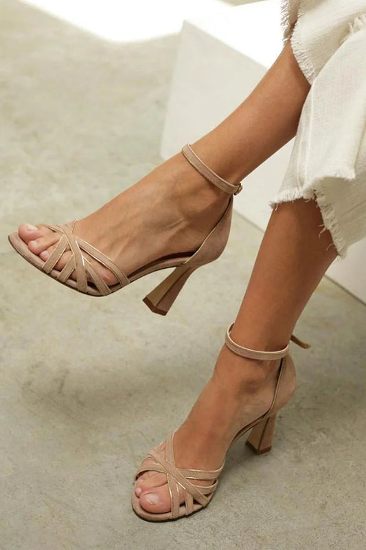 DALIA | Elegante Sandalen met Cross-Strap en Hakken voor een Chic en Comfortabel Uiterlijk