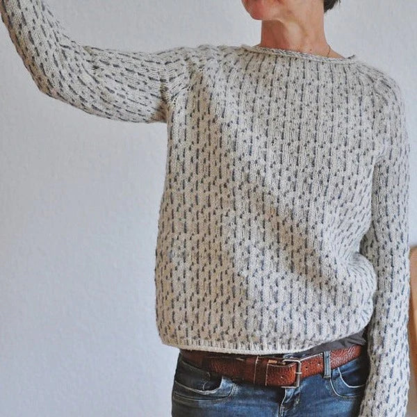 Victoria | Elegante Grijze Trui met Bootneck