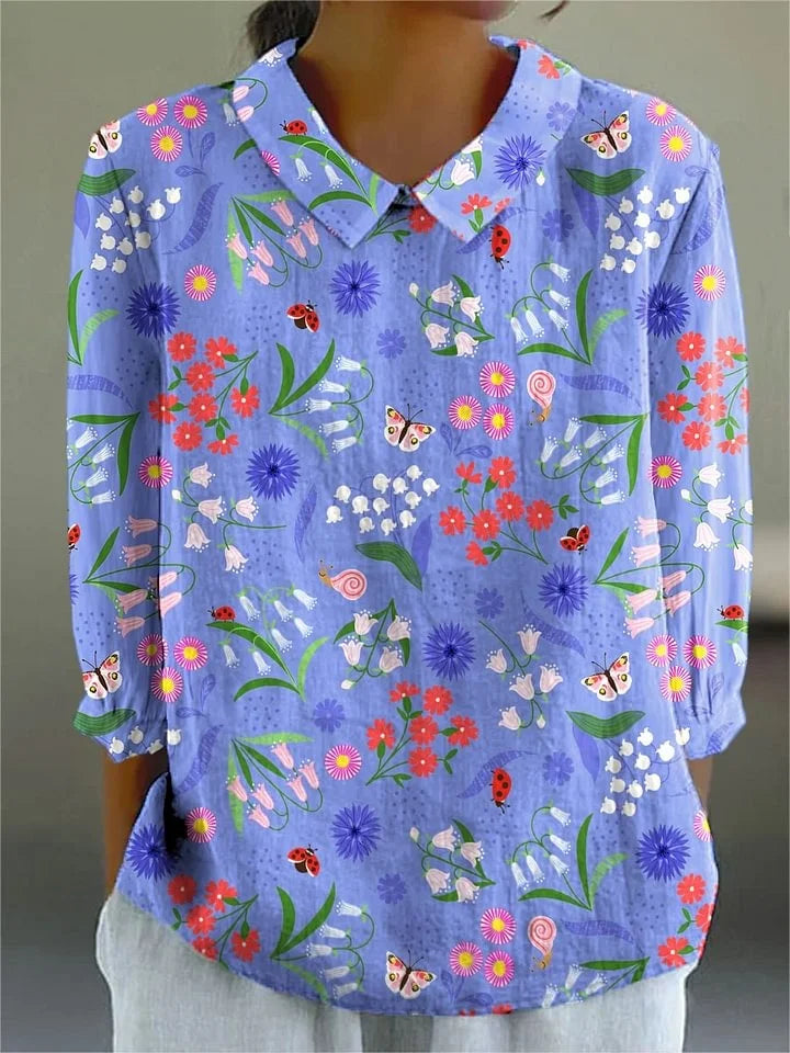 Elle | Vintage Kleurrijke Blouse
