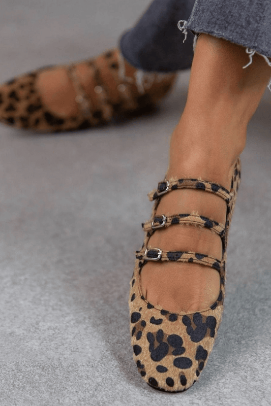 LEOPARDINA | Elegante ballerina's met dierenprint banden voor een onweerstaanbare stijl